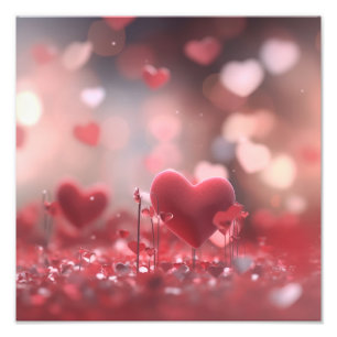 Impression Photo Arrière - plan de la journée Valentines avec coeur