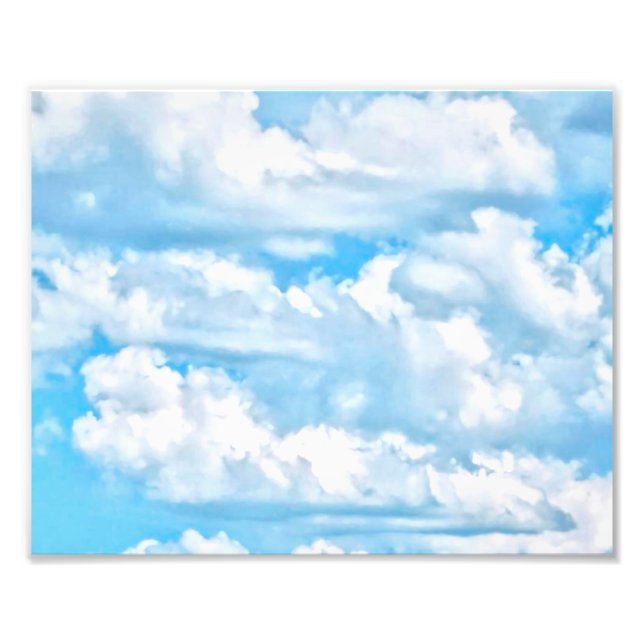 Impression Photo Arrière - plan Festive Happy Sunny Nuages (Devant)