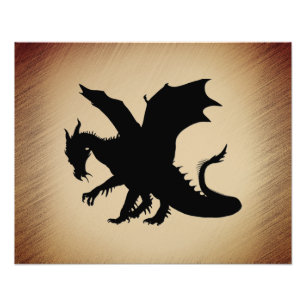 Impression Photo Arrière - plan rustique Black Dragon