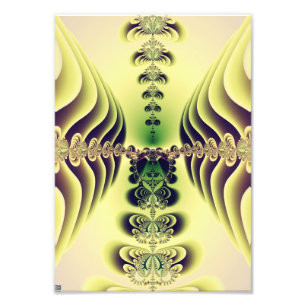 Impression Photo Art abstrait de symétrie fractale vert citron