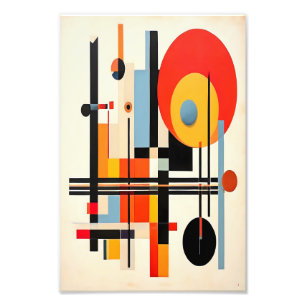 Impression Photo Art Abstrait Géométrique Bauhaus