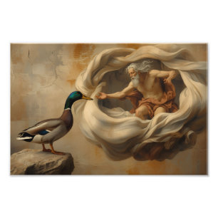 Impression Photo Art de canard de la Renaissance parodique – Canard