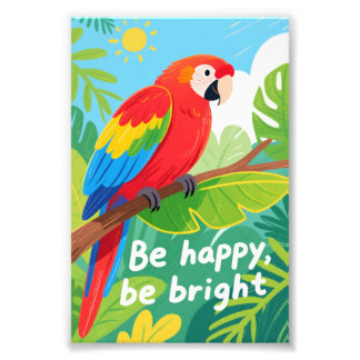 Impression Photo Art de citation de perroquet tropical lumineux