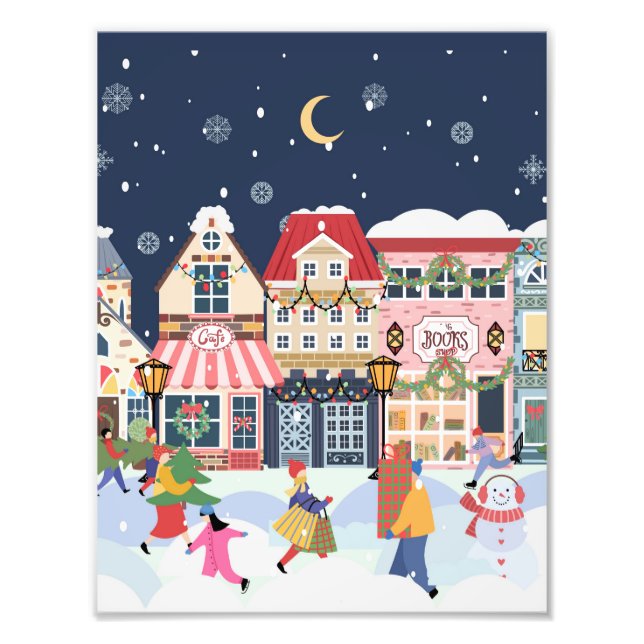 Impression Photo Art de Noël Ville d'hiver (Devant)