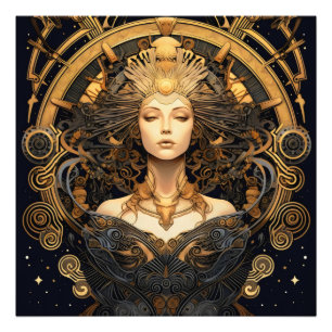 Impression Photo Art Déco Gold Woman