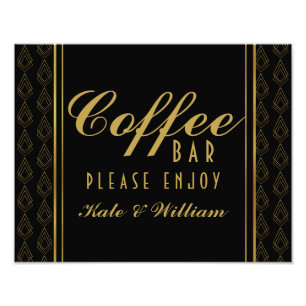 Impression Photo Art déco moderne Gold & Black café bar mariage