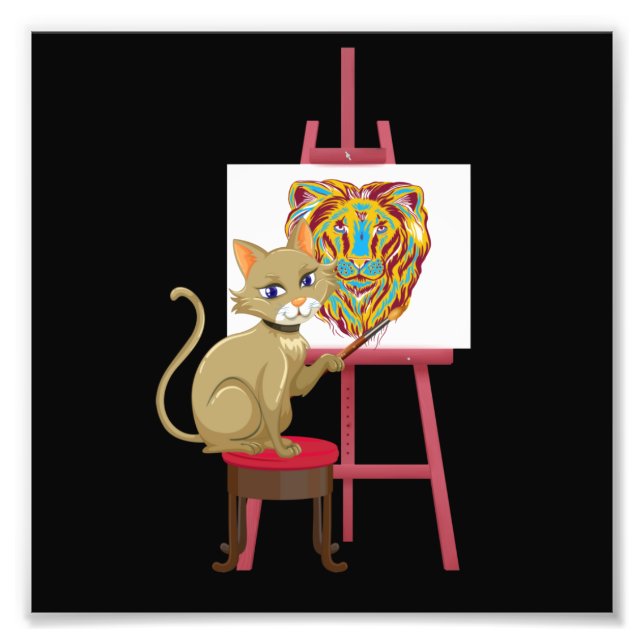 Impression Photo Art Lover Cat Funny Artist Art Teacher Artistic Gr (Devant)