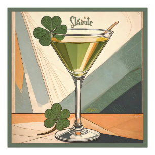 Impression Photo Art Moderne du Milieu du Siècle Shamrock Martini S
