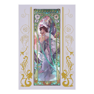 Impression Photo Art Nouveau Alphonse Mucha Soirée Contemplation