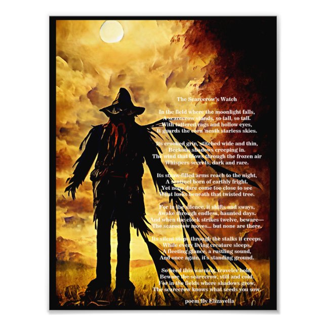 Impression Photo art sombre et poème Déplaisant Scarecrow horreur a (Devant)