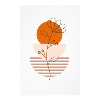 Impression Photo Arte boho flor en un atardecer