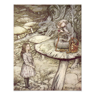 Impression Photo Arthur Rackham "Alice et Caterpillar "