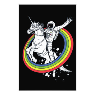Impression Photo Astronaut équitation Unicorn