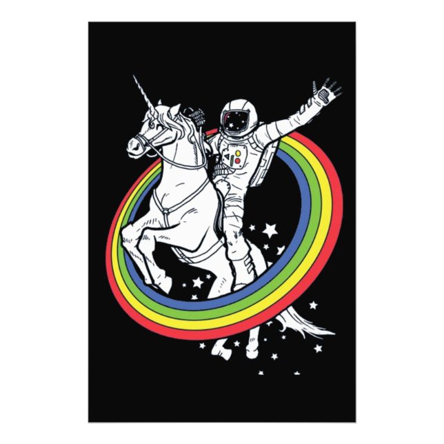 Impression Photo Astronaut équitation Unicorn (Devant)