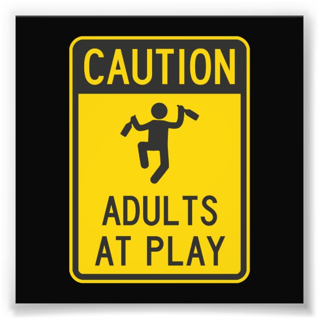 Impression Photo Attention Adultes en jeu (Devant)