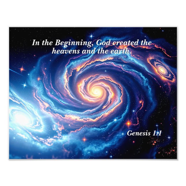 Impression Photo Au début, Dieu et Verse de création (Devant)