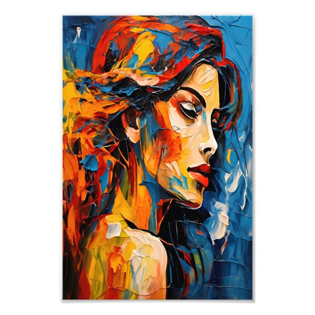 Impression Photo Audacieuse expressionniste Portrait féminin Art Ab (Devant)