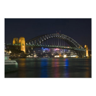Impression Photo Australie, Sydney. Le port de Sydney la nuit.