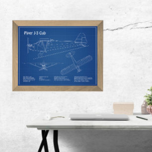 Impression Photo Avion Cub - Plan directeur de l'avion AD