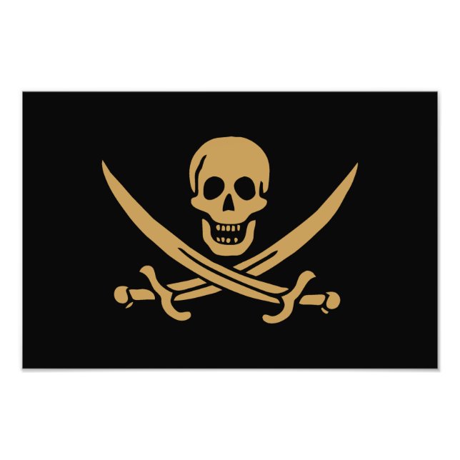 Impression Photo Aztec Gold Crâne et cutlass Pirate Calico Jack (Devant)