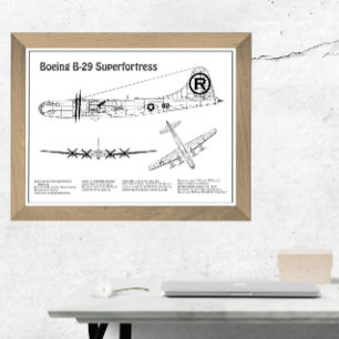 Impression Photo B-29 Superforteresse - Plan directeur de l'avion B