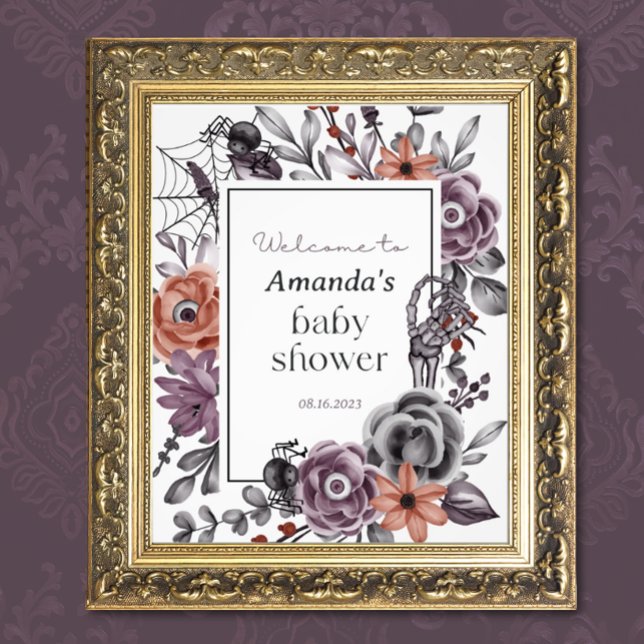 Impression Photo Baby shower d'Halloween, Affiche de bienvenue Éffr (Créateur téléchargé)