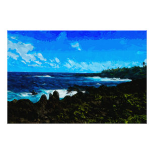Impression Photo Baie sur la route à l'abrégé sur Hana Maui