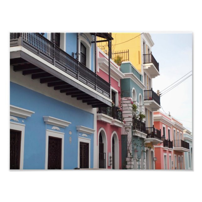 Impression Photo Balcons, Vieux San Juan, Porto Rico (Devant)