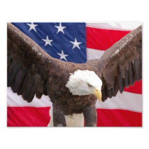 Impression Photo Bald Eagle avec l'American Flag Puzzle