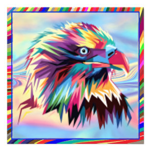 Impression Photo Bald Eagle géométrique Prismatic Design-80590