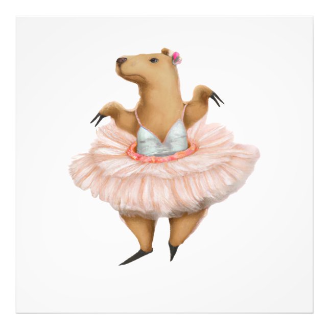 Impression Photo Ballerina Capybara en jupe Tutu rose (Devant)
