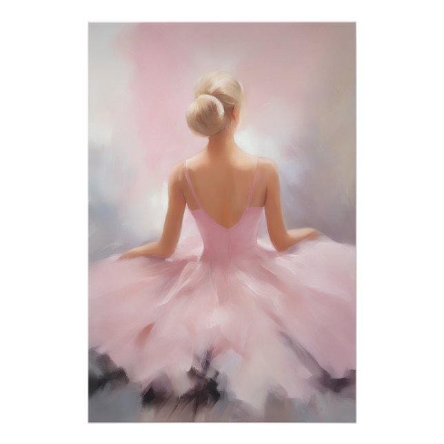 Impression Photo Ballerina peinte en rose (Devant)