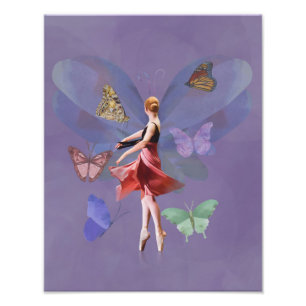 Impression Photo Ballerine et papillons