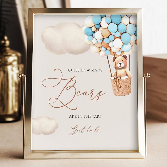 Impression Photo Ballons d'ours bleu clair Devinez combien d'ours s (Créateur téléchargé)