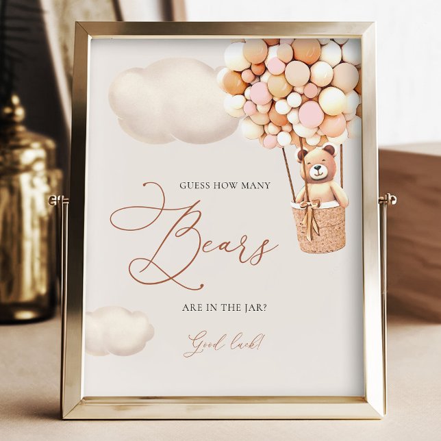 Impression Photo Ballons d'ours de fille rose Guetter Combien d'our (Créateur téléchargé)