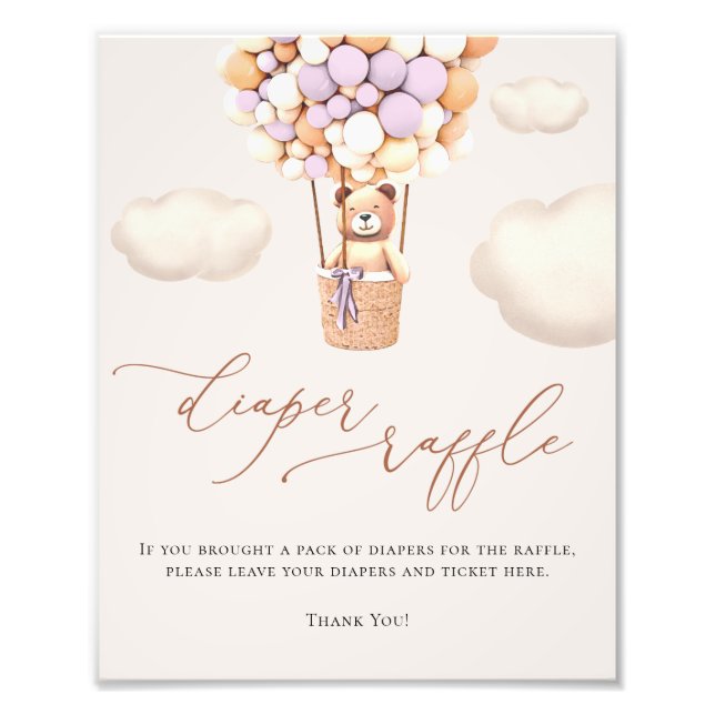 Impression Photo Ballons d'ours Diaper Signe Raffin (Devant)