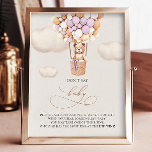 Impression Photo Ballons d'ours - Ne pas dire BÉBÉ - Signe