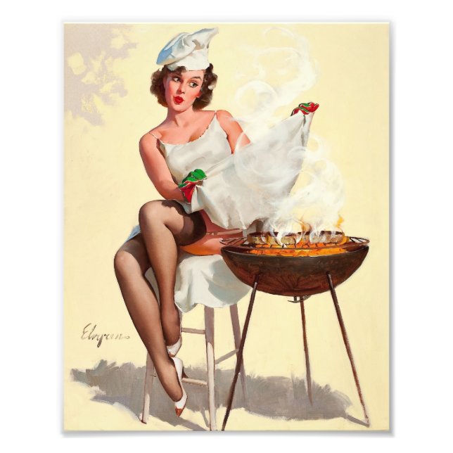 Impression Photo Barbecue Pin-Up Girl (Devant)