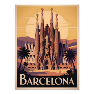 Impression Photo Barcelone Espagne vintage