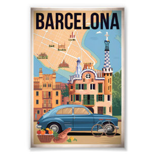 Impression Photo Barcelone Espagne vintage
