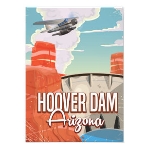 Impression Photo Barrage Hoover Nevada Arizona Dessin animé vintage
