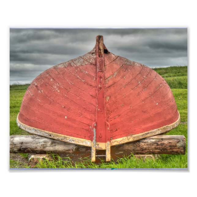 Impression Photo Bateau rouge à la forteresse de Louisbourg (Devant)