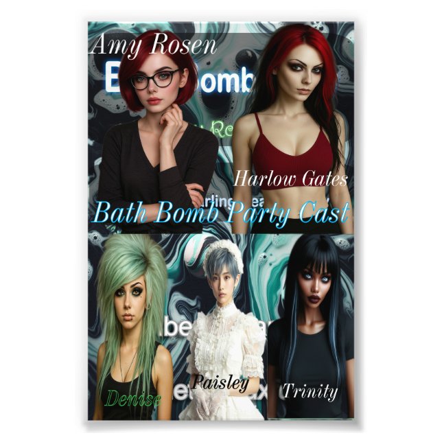 Impression Photo Bath Bomb Party Cast Print (Devant)