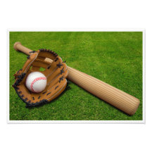 Batte de baseball avec gant et baseball