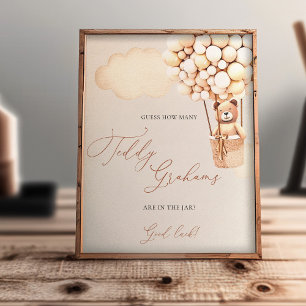 Impression Photo Bear Balloons Devinez Combien De Grahams - Signe