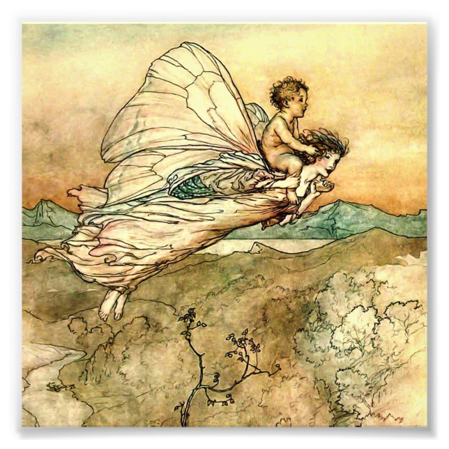 Impression Photo "Bear the Changeling" Fairy Art par Arthur Rackham (Devant)