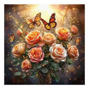 Impression Photo Beau bouquet de roses