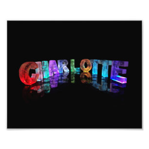 Impression Photo Beau Charlotte nommé dans les lumières 3D
