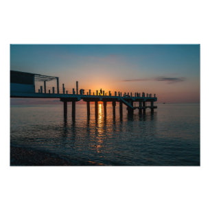 Impression Photo Beau coucher de soleil en mer. Batumi Géorgie
