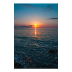 Impression Photo Beau coucher de soleil en mer. Batumi Géorgie